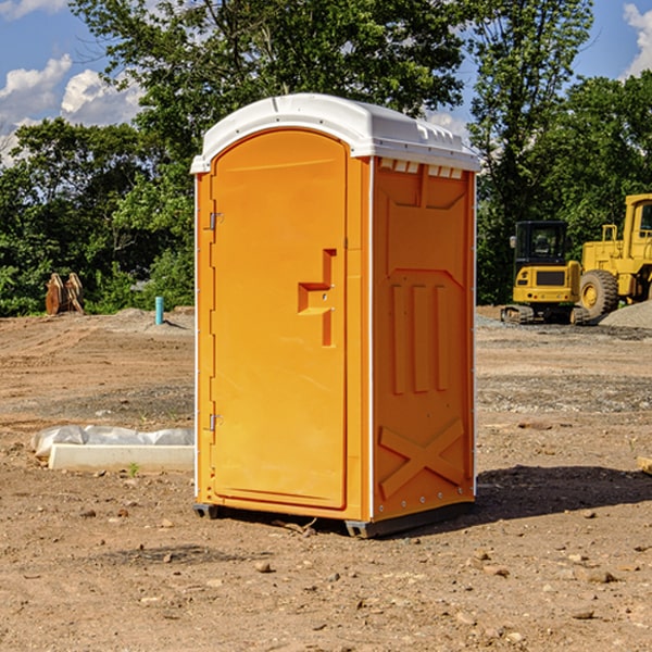 how often are the porta potties cleaned and serviced during a rental period in Kenney